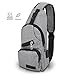 lcfun Canvas Sling Bag Shoulder chest cross body backpack, Men Women Crossbody backpack, usb charging port Backpack for Travel/Hiking/Outdoor Sport (Gray)