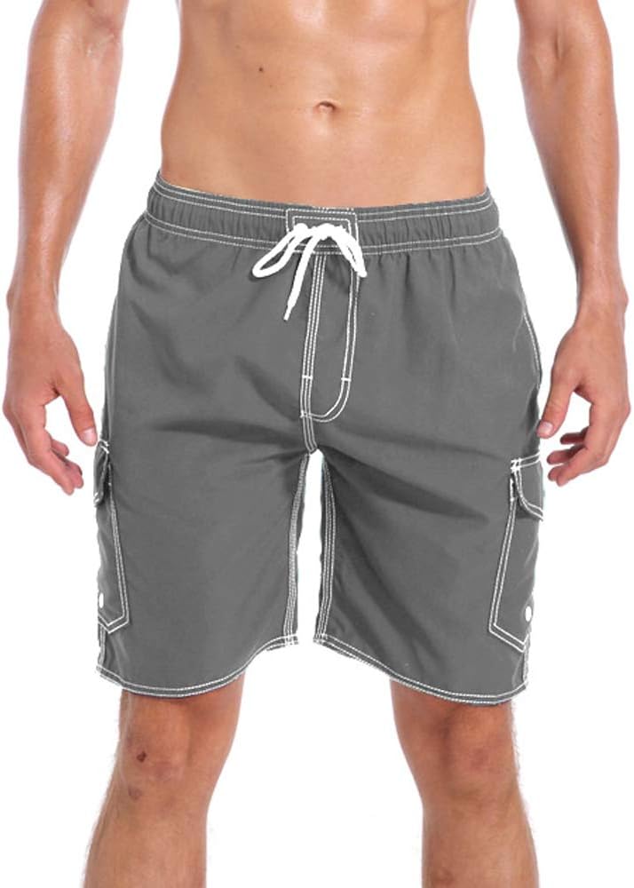 QRANSS Men's Swim Trunks Beach Surf Shorts