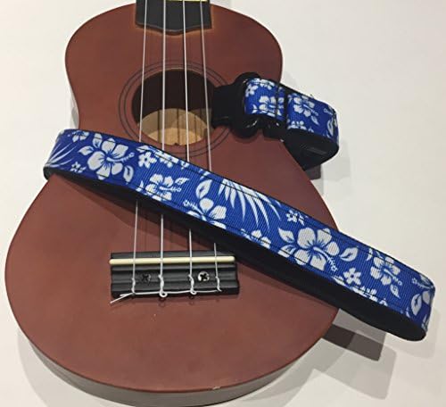 Master Strap Ukulele Strap - Hawaiian Flower Blue