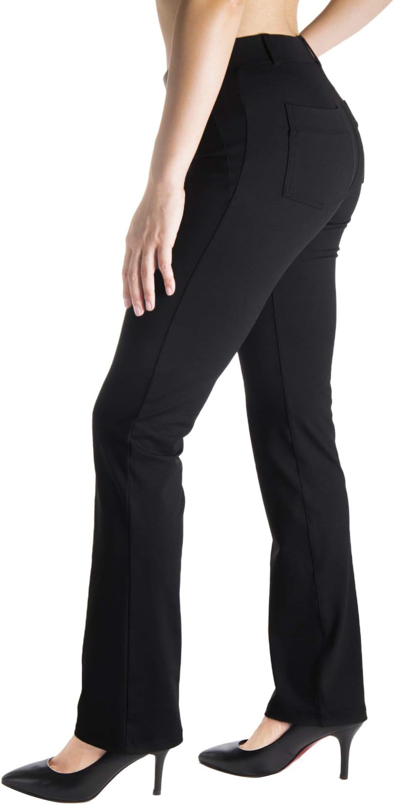 Belt Loops,Women's Petite/Regular/Tall Straight Leg Yoga Dress Pants