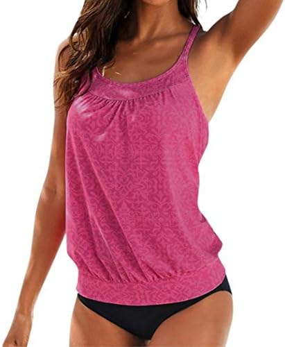 Mandystore Women Bandeau Bikini Top Plus Size Printed Tankini Swimwear Swimsuit Bathing Suit for Women