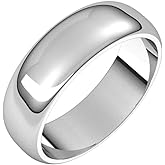 Sonia Jewels Solid 925 Sterling Silver 6mm Wedding Band Ring Classic Plain Traditional - Size 7.5