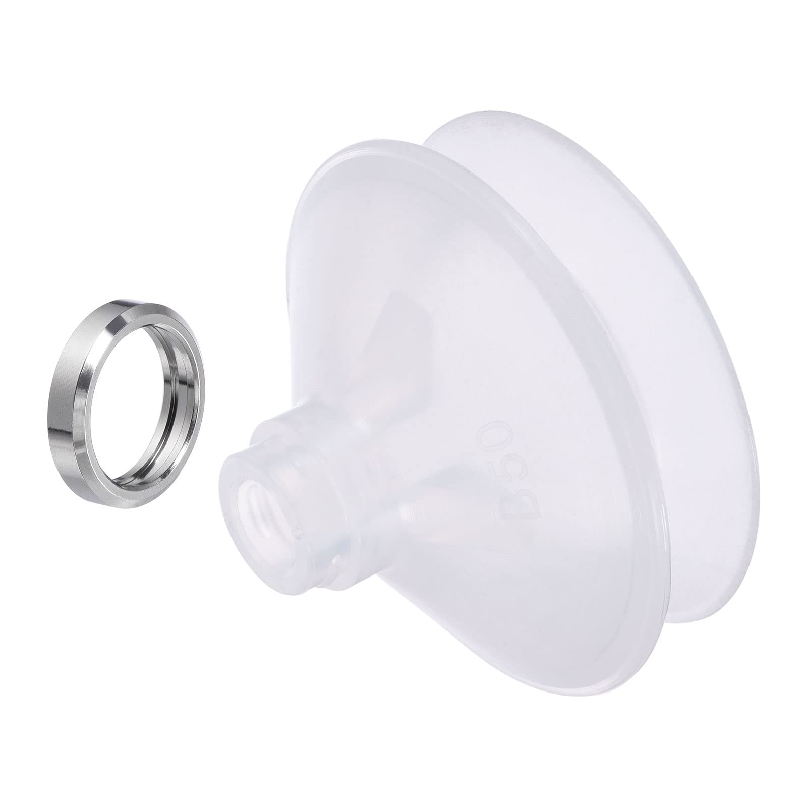 PATIKIL Vacuum Suction Cup, 1 Pack Silicone Rubber 7mm ID x 52mm OD Pneumatic Bellows Sucker Pad with Gasket for Industry, Clear