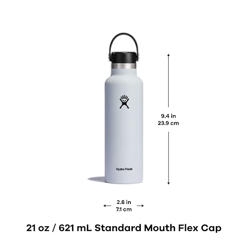 Hydro Flask Standard Mouth Bottle with Flex Cap 21 oz, Stainless