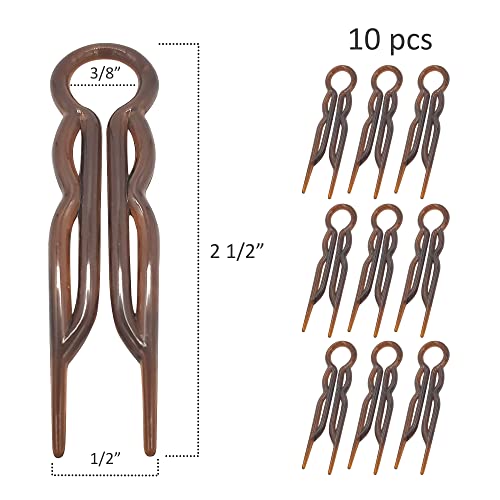 Hair Pins - Plastic, U-shaped Magic Grip Hairpins, Strong Durable Pins For Fine, Thick & Long Hair, Hair Styling Accessories (Tortoise Shell)