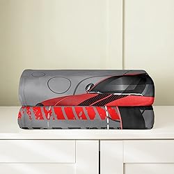 Red Race Car Fleece Throw Blanket for