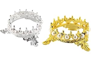 Kichvoe 2pcs Crown Pearl Nail Art Brush Holder Manicure Pen Rack Storage Tool for Nail Coloring Brushes,