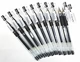 Pilot Hi-tec-c Gel Rolling Ball Pens, Ultra Fine Point,rubber Grip Type,-0.3mm-black Ink-value Set of 10