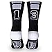 ChalkTalkSPORTS Custom Team Number Socks | Adult Athletic Performance Socks | Black | 13 or 31