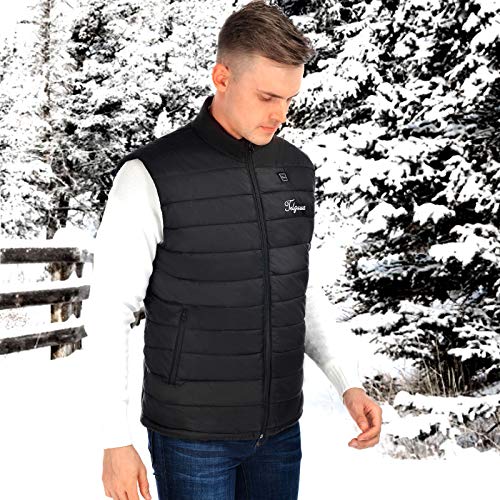 Telguua Men's Heated Vest,Upgraded Battery 7.4V/14400mAh Lightweight