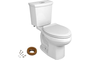American Standard 606AA002.020 H2Option Two-Piece Toilet with Toilet Seat and Wax Ring, Elongated Front, Chair Height, Dual Flush, White, 0.92 - 1.28 gpf