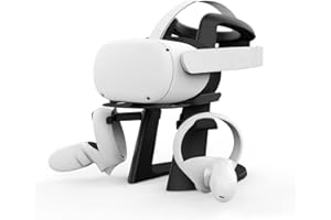 M AMVR AMVR VR Stand,Headset Display Holder and Controller Mount Station for Quest,for Quest 2, Rift or Rift S Headset and Touch Controllers Black