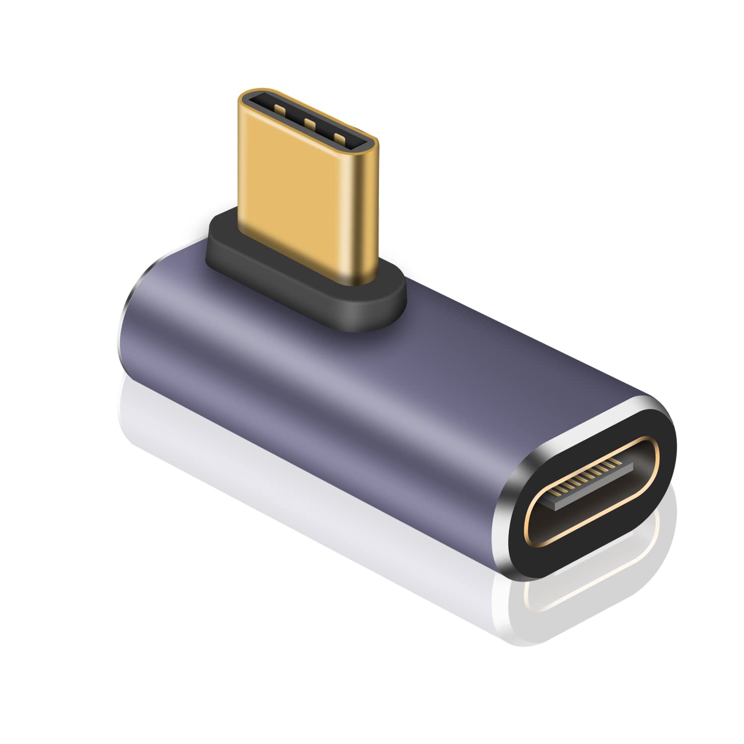 Maxhood USB C Right Angle Adapter 40Gbps, 90 Degree 100W Power Delivery & 8K Video Extension for Thunderbolt 4/3 iPhone, Docking, Tablet, 1 Pack — image 1