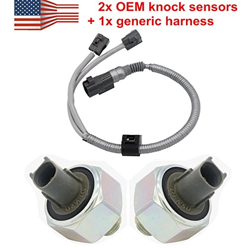 2x DENSO Knock Sensors & harness 89615-12090 for TOYOTA LEXUS Avalon Camry ES300