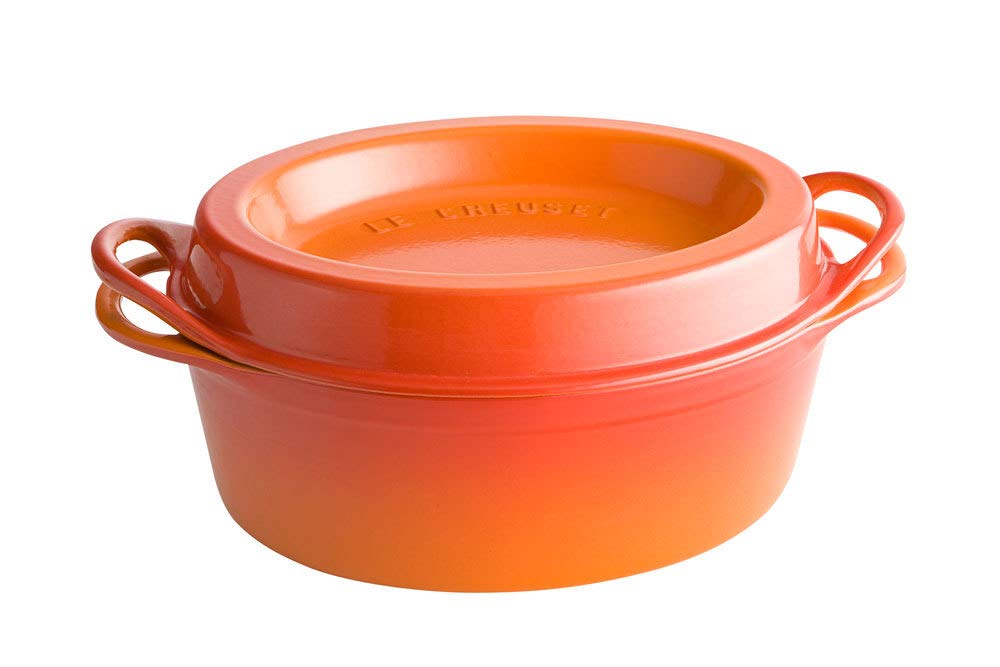 Le Creuset Enamelled Cast Iron Oval Doufeu Casserole Dish, With Hollow Lid For Maximum Moisture, 32cm, 6.9 Litres, Volcanic, 25084320902460