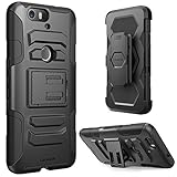 Nexus 6P Case, i-BlasonDual Layer [Kickstand] Google Nexus 6P Case (2015 Release) Prime Series Holster Cover with Kickstand and Locking Belt Swivel Clip (Black)