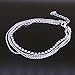 Women Anklet , kaifongfu Multi Layer Silver Crystal Ball Bracelet Anklet Ankle Foot Chain Women Jewelry for Valentine’s Day (Silver)