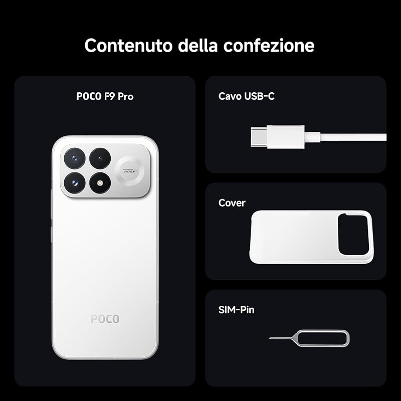 POCO F9 Pro, Smartphone 12+256GB, Nero, Batteria 6330mAh, HyperCharge 100W