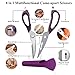 Sunkuka Kitchen Scissors Stainless Steel 8-in-1 Multi-Purpose Heavy Duty Shears for Chicken, Poultry,Fish,Meat,BBQ,Vegetables and Herbs – Come Apart With Magnetic Holder