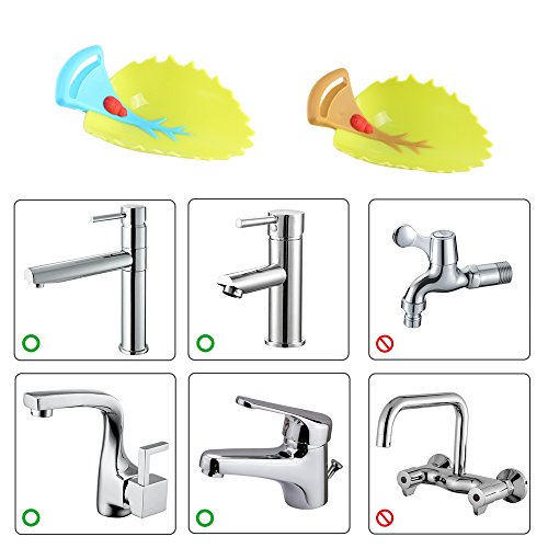 Anpatio 2pcs Cartoon Faucet Extender Adjustable Bath Spout Faucet Cover Safety Sink Handle Extension for Kids Toddlers Hand Washing Kitchen Bathroom Wash Basin Bathtub Accessory - Thumbnail 5