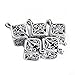 Yumei Jewelry Antique Silver Aromatherapy Diffuser Pendant Cubic Brass Fligree Cage Locket Charms,Pack of 10