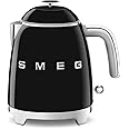 SMEG Mini 50's Retro Style 3 Cup Electric Kettle with Double Wall Anti Slip Base and Water Level Indicator (Black)