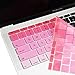 TOP CASE - Faded Ombre Series keyboard Cover Silicone Skin for MacBook Pro 13 inch A1708 (No TouchBar) Release 2017 & 2016 / Macbook 12-inch Retina A1534 with TOP CASE Mouse Pad - Pink & White