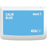 COLOP Make 1 Ink Stamp Pad, Non-Toxic, 3.5" x 1.94", Calm Blue | Premium Water-Based &amp; Acid-Free Non-Toxic Ink For Rubber Stamps, Craft Ink Pad For Card Making, Crafts, &amp; Scrapbooking