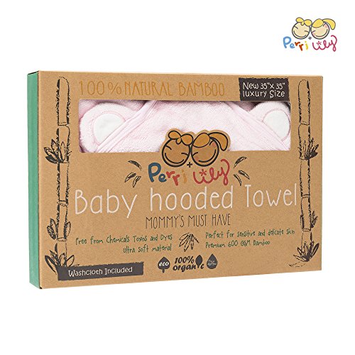 image for Perry+Lily Hooded Baby Towel and Washcloth LUXURY Set | Extra Soft 600