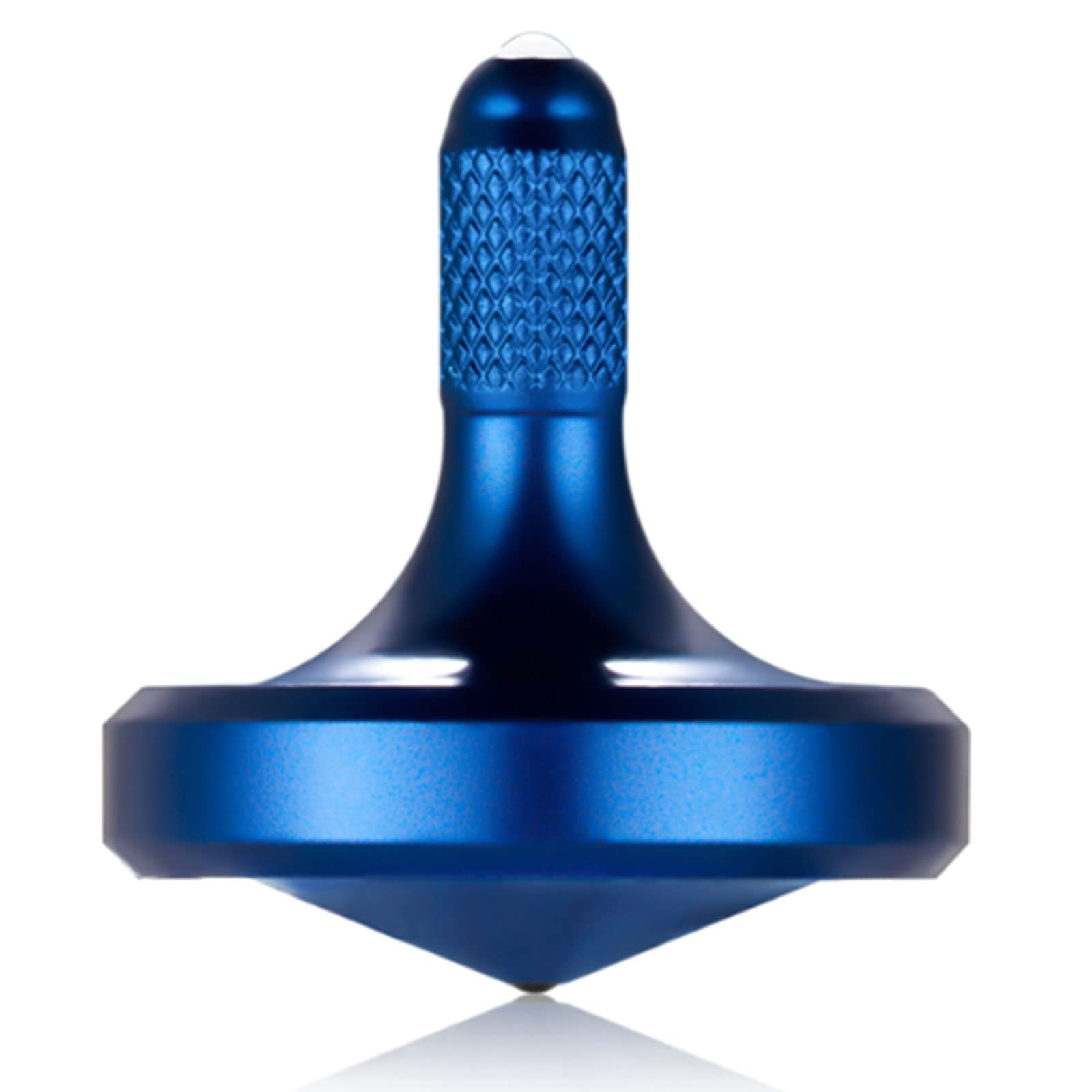Metal Stainless Steel Spinning Top, Well Made EDC Decompression Toy, Perfectly Balanced, Spin Smooth, Long Rotation Time, Helps Relieve Stress and Anxiety (L/Blue) — image 1