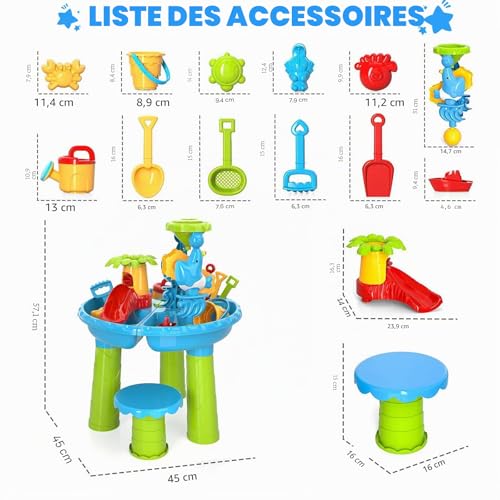Diealles Shine Multifunctional Water Sand Table for Children Outdoor Play Table for Children 1 2 3 4 Years Old
