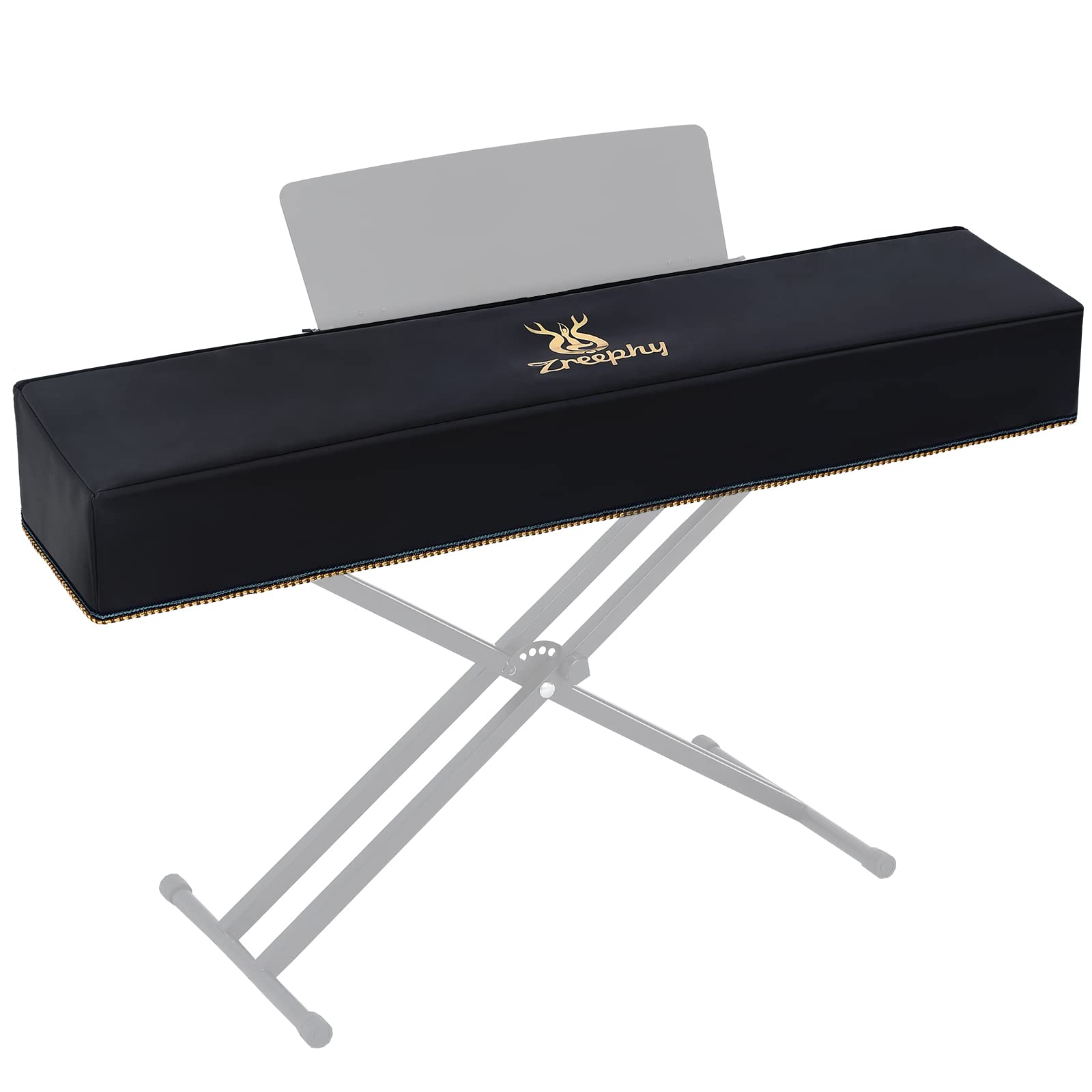 Zreephy Piano Keyboard Dust Cover with Music Stand Opening of Zipper Design, Dust Proof Cover Compatible for Yamaha P35 P45 P48 P71 P85 P95 P105 P115 P125 Digital Pianos Keyboards (Black)