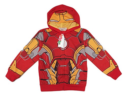 StylesILove Super Heroes Costume Zipper Hoodie Jacket (4-5 years, Iron Man)