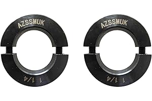 AZSSMUK Shaft Collar Bore 1-1/4'' Double Split Black Oxide Set Screw Durable Shaft Collars Suitable for Machinery and Industrial Use 2 Pieces