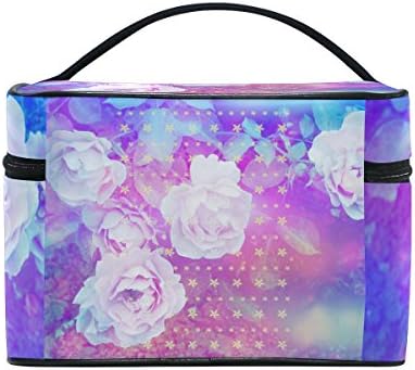大容量 星空 女性 機能的 激安超特価 女性 かわいい B07b3nr2xt 軽量 新作製品 世界最高品質人気 ホーム キッチン 小物入れ 雑貨 宇宙柄 化粧ポーチ La おしゃれ 100 品質保証 Rose コスメポーチ かわいい 正規品送料無料 プレゼント 収納バッグ 化粧箱 メイク
