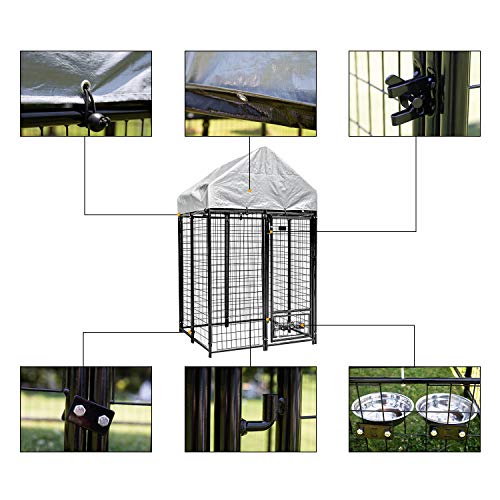 image for Pupzo Welded Wire Dog Kennel,Outdoor Heavy Duty Pet Kennel with UV Pro