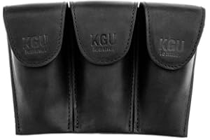 Trumpet Mouthpiece Pouch KGUBrass Leather Crazy Horse Brown. Handmade (TRIPLE, Black)