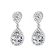 UMODE Teardrop Halo Cubic Zirconia CZ Dangle Drop Earrings for Women 1.15 In