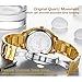 Mens Luxury Quartz Watches Classic Gold Business Watch for Men Full Stainless Steel Luminous Wristwatch Waterproof Clock
