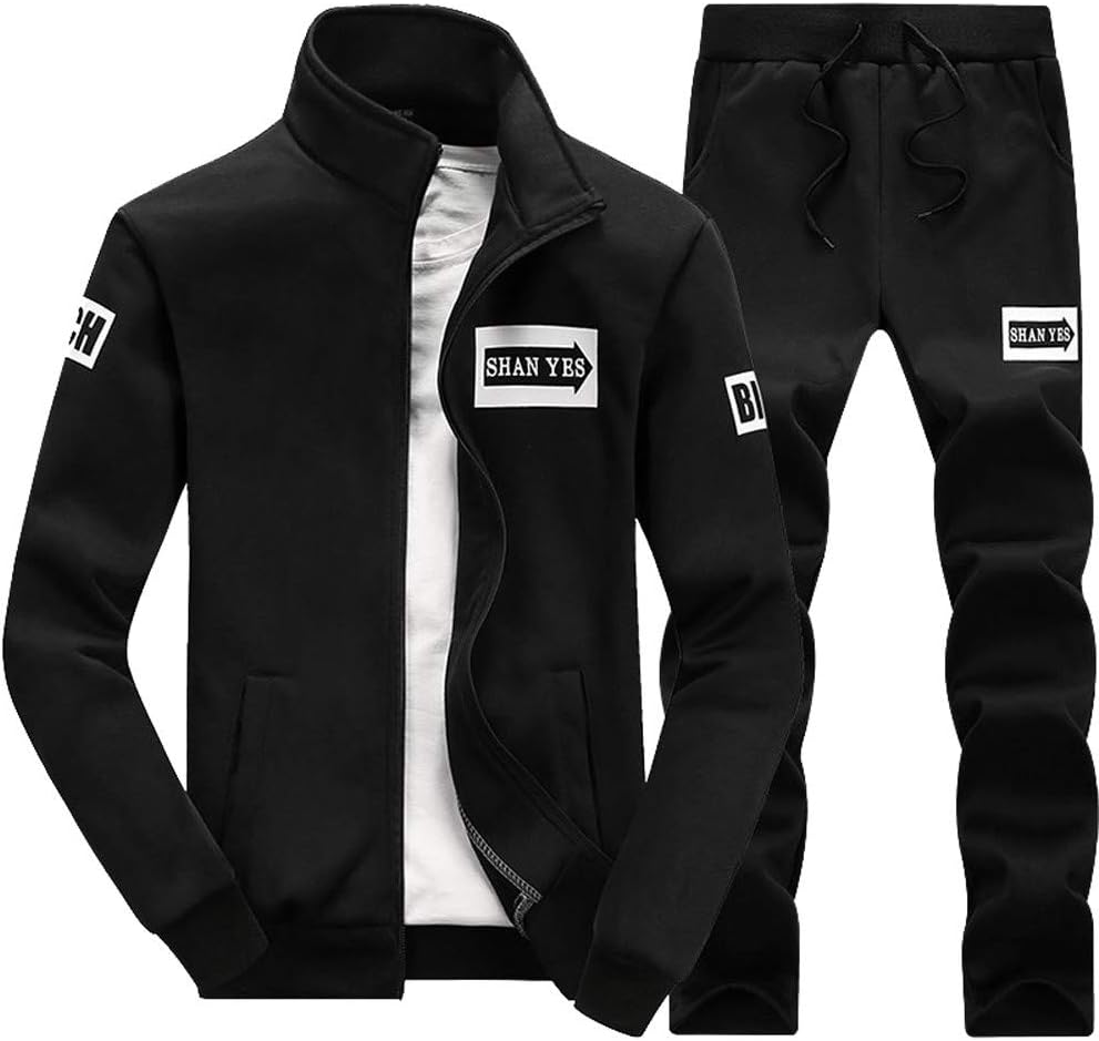 vkjany Men's Tracksuits Print Sweatsuits Slim Casual Jogging Suits Sports Men's Tracksuit