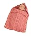 OULII Newborn Baby Wrap Swaddle Blanket Toddler Knit Sleeping Bag Sack Stroller Blankets Photo Props for 0-12 Month Baby (Pink)