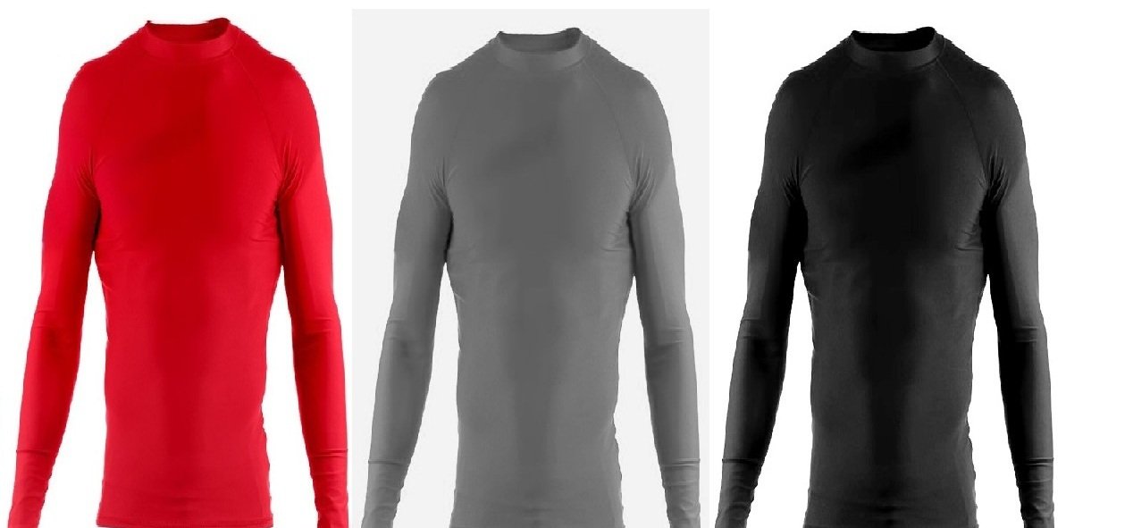 MMA Rash Guard Black Red Grey (Red, Small)