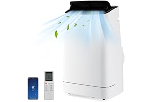 KOTEK Portable Air Conditioners with Heat, up to 800 Sq.Ft, 15000 BTU 4-in-1 AC Unit for Bedroom with Auto Swing, APP Remote Control & Window Kit, Room Air Conditioner Portable for Home Office