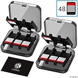 CamKix Game Case Compatible with Nintendo Switch - Fits up to 48 Nintendo Switch Games - Protective Storage System - 2X Game Card Organizer - 2X Hard Shell with 24 Slots