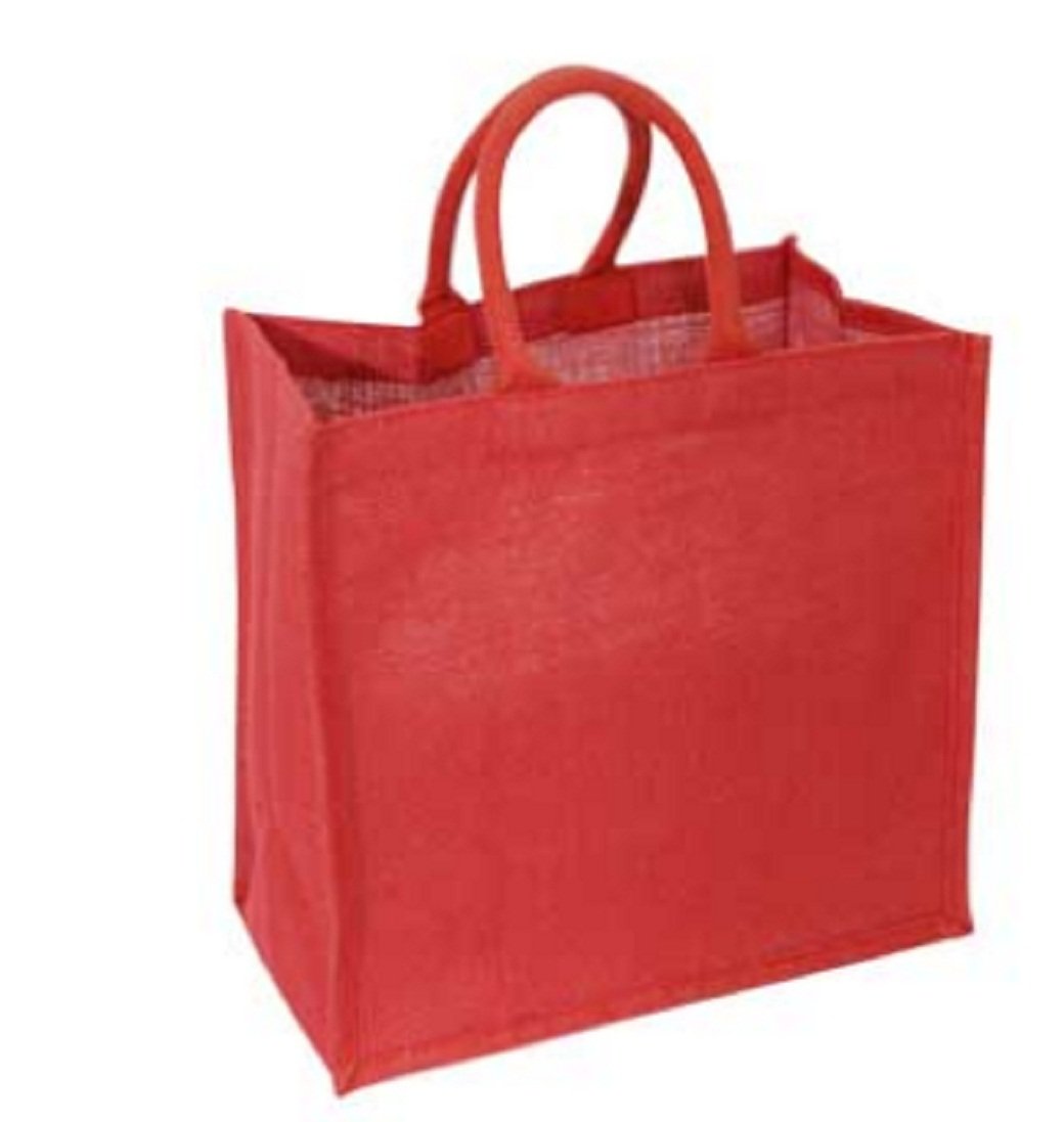 Red Deluxe Jute Shopping Bag -Jute Gift Bag - Christmas