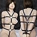 Leather Bandage Strip Black Fetish Overcoat Cupless Open Cup Adjustable Underwear (1110)