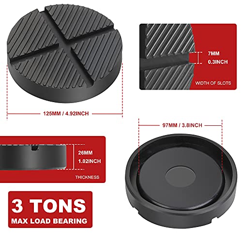 Hromee Universal Floor Jack Rubber Pad 2 Pack, Jack Pad Adapter Pinch