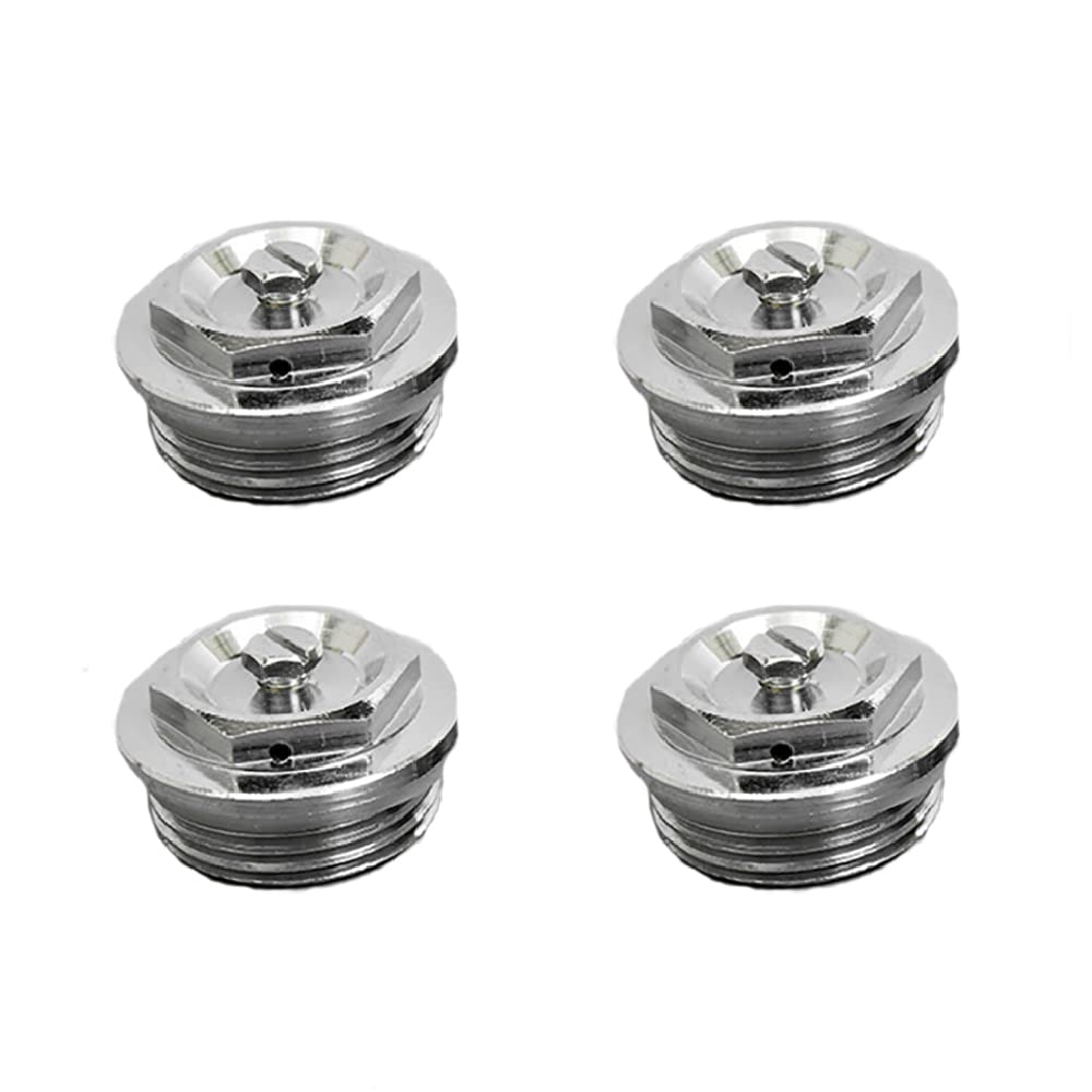 4 Pcs 1" Male Radiator Air Valve, Manual Radiator Air Vent Bleed Plug Valve Kit, Heating System Accessories