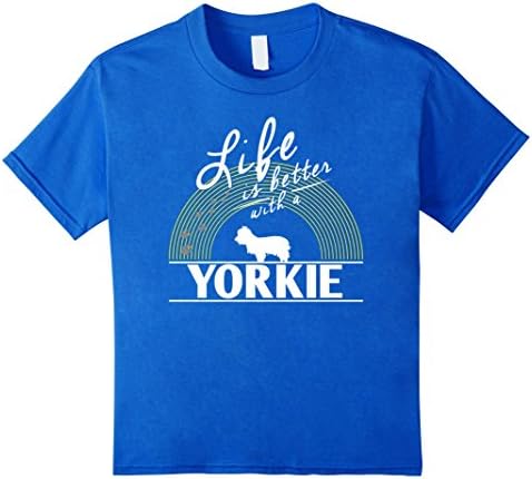 Kids Yorkie T Shirt   Life Is Better With A Yorkie Paws Yellow Ar 4 Royal Blue