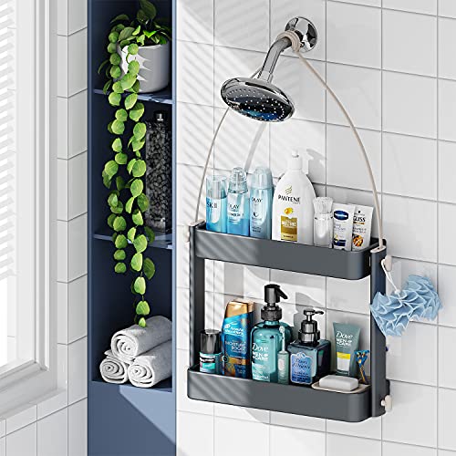 ADOVEL Shower Caddy Hanging, 2 in 1 Shower Caddy Over Shower Head/Door